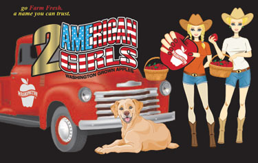 American Girls Washington Grown Apples label artwork
